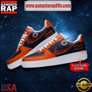 NFL Chicago Bears Unique Design Custom Name Air Force 1 Sneaker Shoes