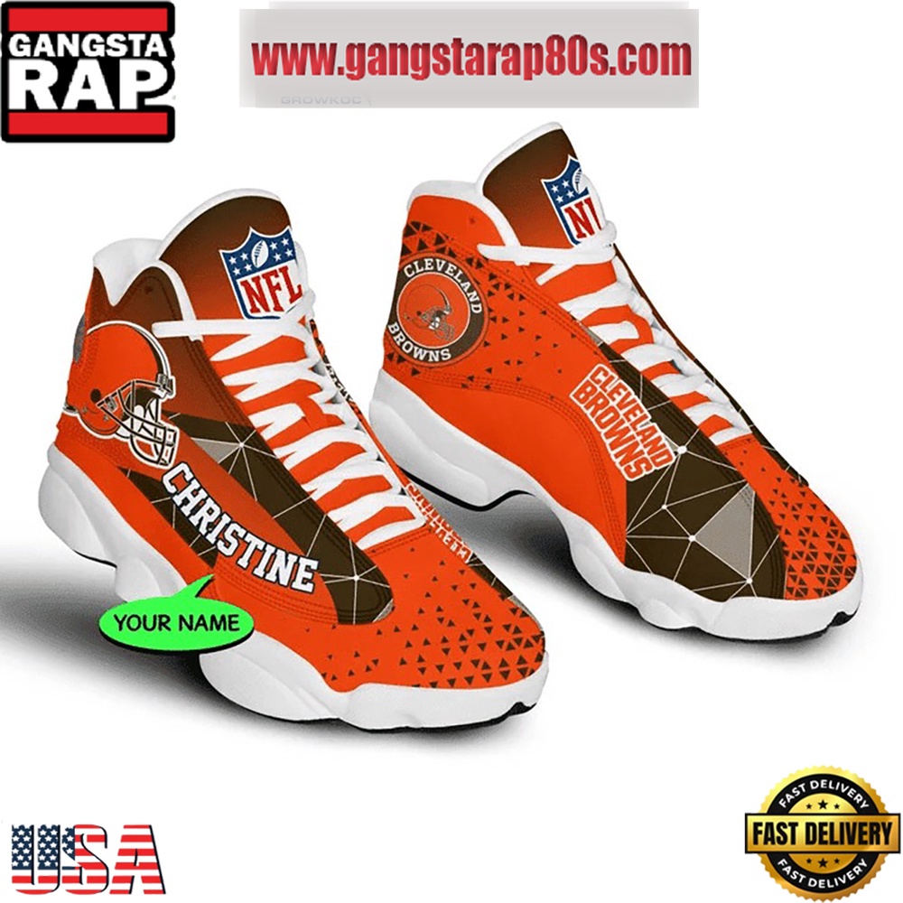 NFL Cleveland Browns Personalized Air Jordan 13 Sport Shoes NFL Cleveland Browns Personalized Air Jordan 13 Sport Shoes