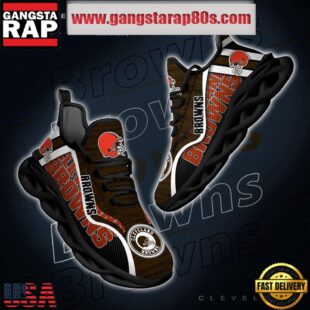 NFL Cleveland Browns Unique Design Max Soul Shoes Running Sneakers