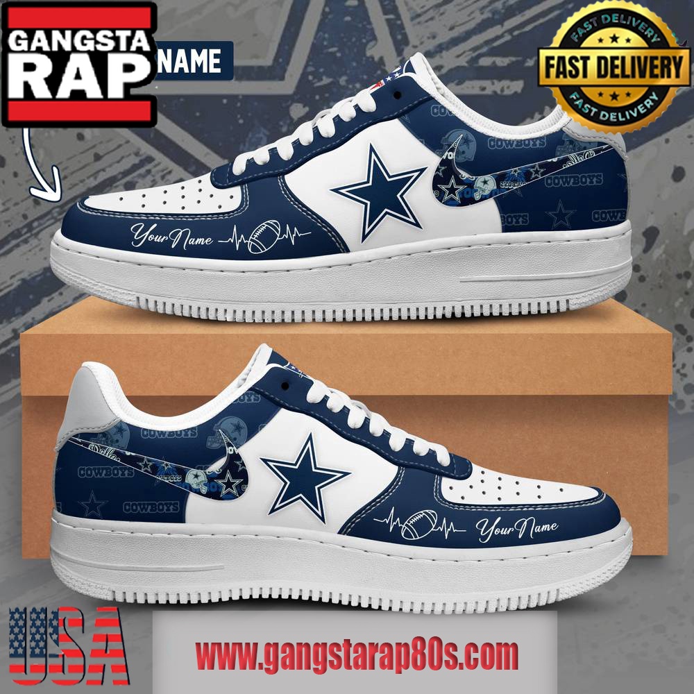NFL Dallas Cowboys Custom Name Air Force 1 Running Sneakers Shoes NFL Dallas Cowboys Custom Name Air Force 1 Running Sneakers Shoes