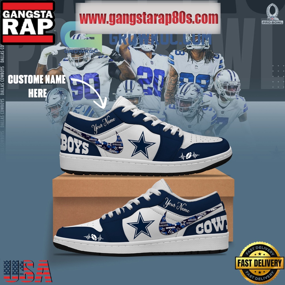Dallas Cowboys Personalized Air Jordan 1 Sneakers Shoes Dallas Cowboys Personalized Air Jordan 1 Sneakers Shoes