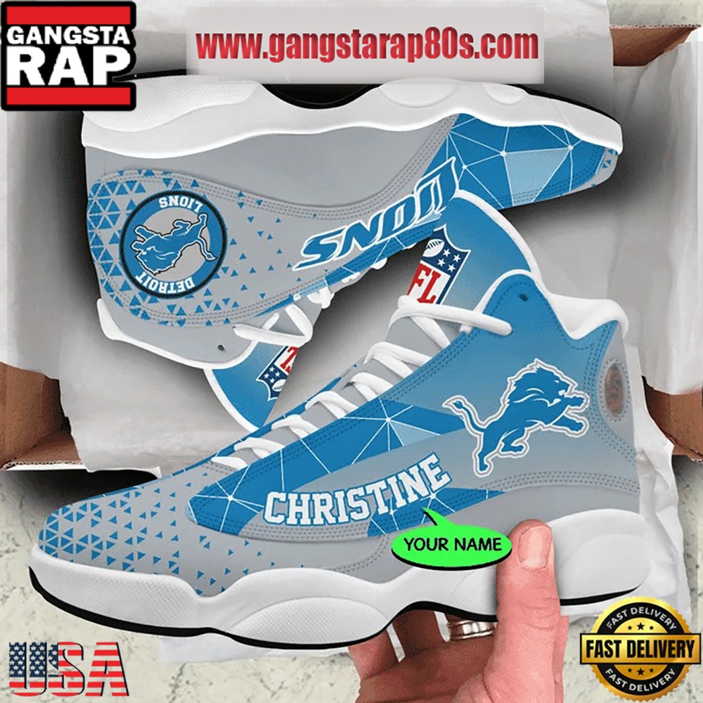NFL Detroit Lions Personalized Air Jordan 13 Sport Shoes NFL Detroit Lions Personalized Air Jordan 13 Sport Shoes