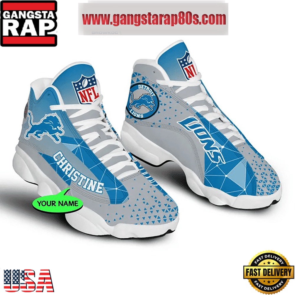 NFL Detroit Lions Personalized Air Jordan 13 Sport Shoes NFL Detroit Lions Personalized Air Jordan 13 Sport Shoes