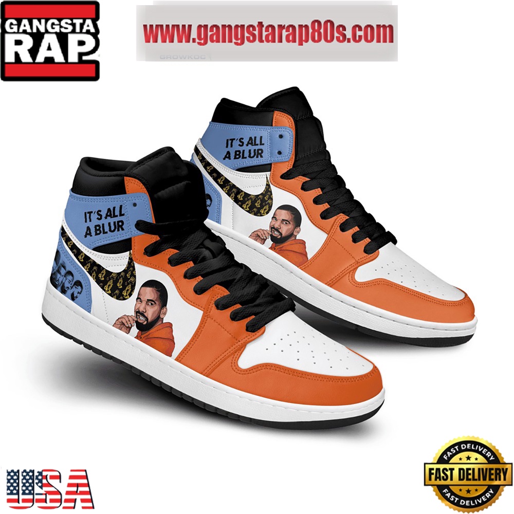 Drake It's All A Blur Air Jordan 1 Sneakers Shoes Drake It's All A Blur Air Jordan 1 Sneakers Shoes