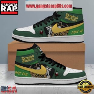 NFL Dropkick Murphys Turn Up That Dial Rock Time Air Jordan 1 Sneakers Shoes