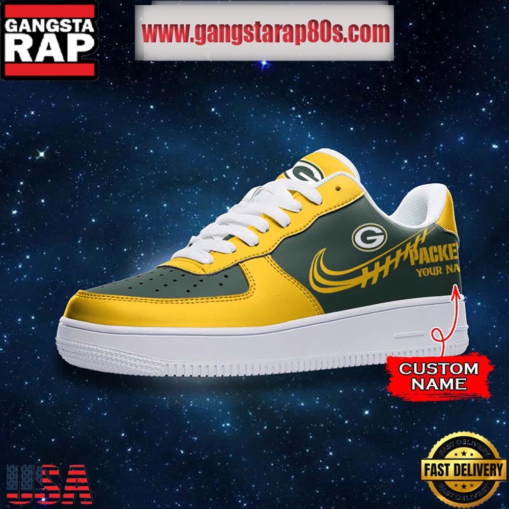 NFL Green Bay Packers Unique Design Custom Name Air Force 1 Sneaker Shoes NFL Green Bay Packers Unique Design Custom Name Air Force 1 Sneaker Shoes