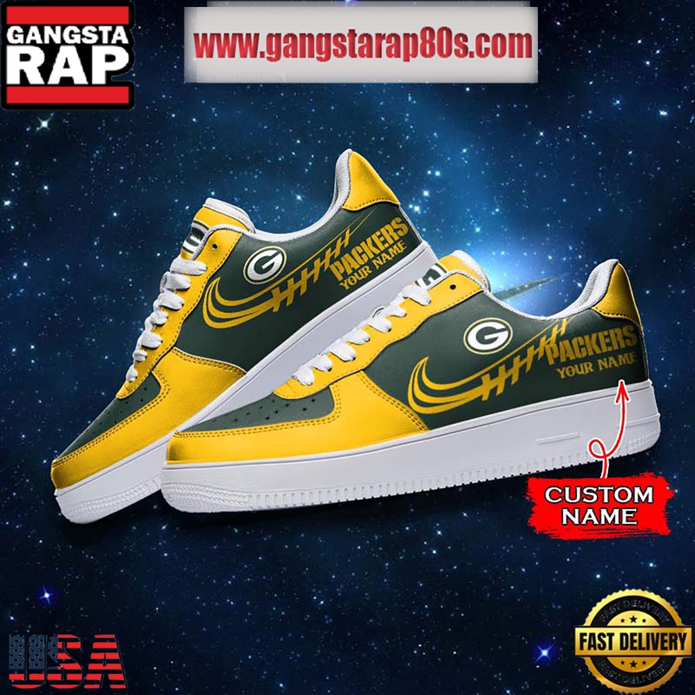 NFL Green Bay Packers Unique Design Custom Name Air Force 1 Sneaker Shoes NFL Green Bay Packers Unique Design Custom Name Air Force 1 Sneaker Shoes