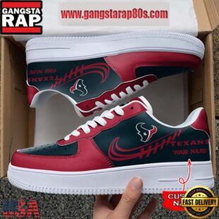 NFL Houston Texans Unique Design Custom Name Air Force 1 Sneaker Shoes