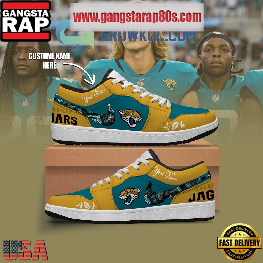 Jacksonville Jaguars Personalized Air Jordan 1 Sneakers Shoes Jacksonville Jaguars Personalized Air Jordan 1 Sneakers Shoes
