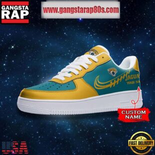 NFL Jacksonville Jaguars Unique Design Custom Name Air Force 1 Sneaker Shoes