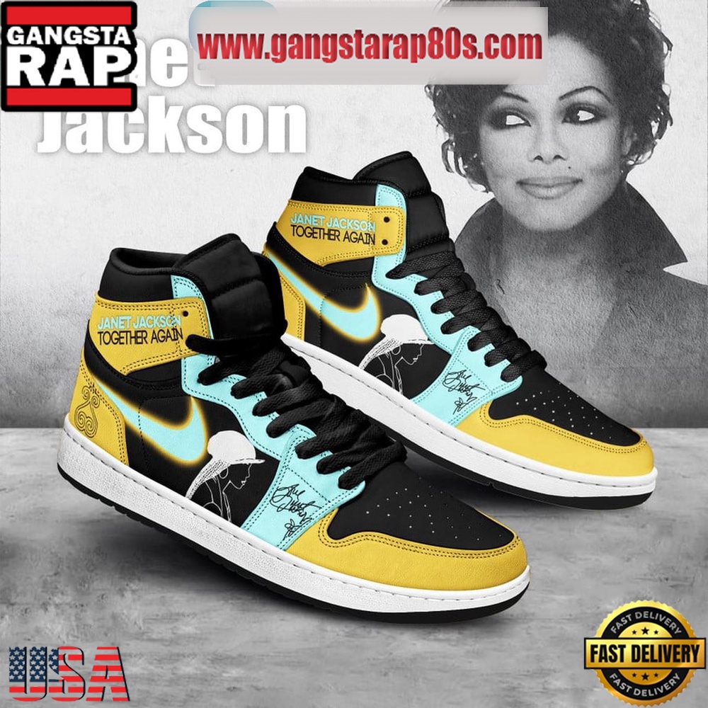 Janet Jackson Together Again Air Jordan 1 Sneakers Shoes Janet Jackson Together Again Air Jordan 1 Sneakers Shoes