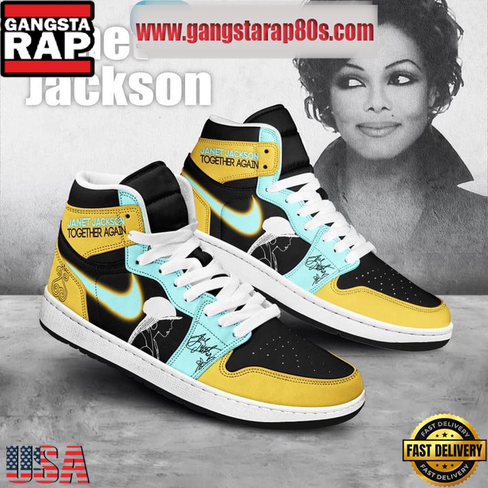 Janet Jackson Together Again Air Jordan 1 Sneakers Shoes Janet Jackson Together Again Air Jordan 1 Sneakers Shoes