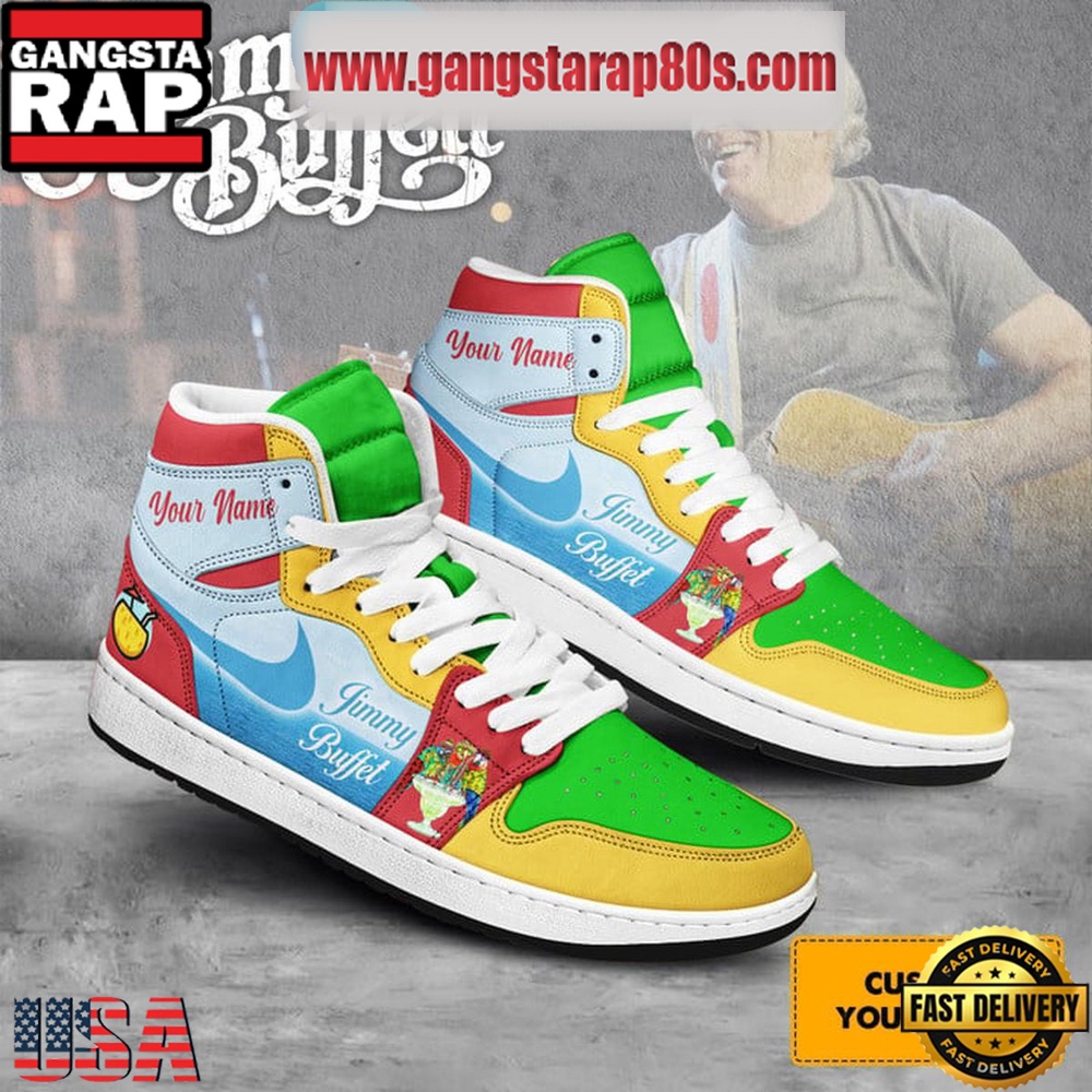 Jimmy Buffet It's Summer Time Personalized Air Jordan 1 Sneakers Shoes Jimmy Buffet It's Summer Time Personalized Air Jordan 1 Sneakers Shoes