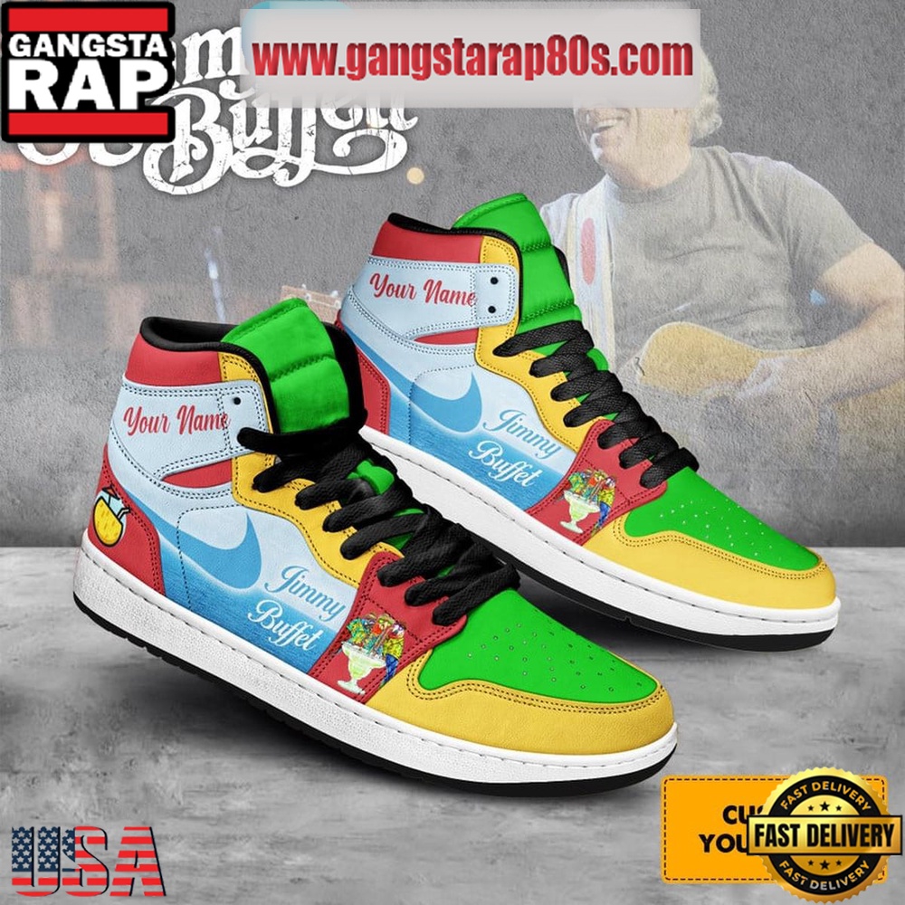 Jimmy Buffet It's Summer Time Personalized Air Jordan 1 Sneakers Shoes Jimmy Buffet It's Summer Time Personalized Air Jordan 1 Sneakers Shoes
