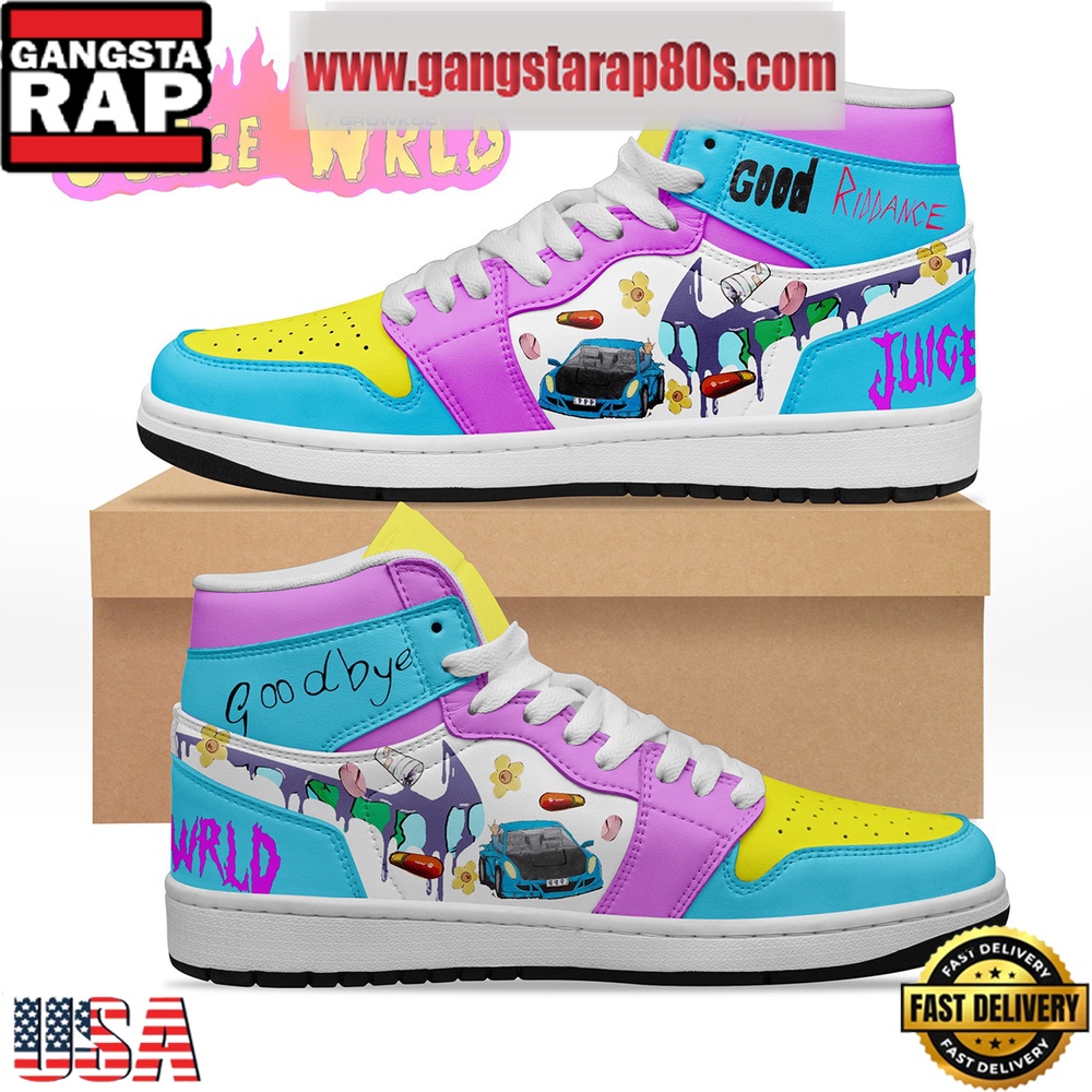 Juice WRLD Goodbye Air Jordan 1 Sneakers Shoes Sneaker Juice WRLD Goodbye Air Jordan 1 Sneakers Shoes Sneaker