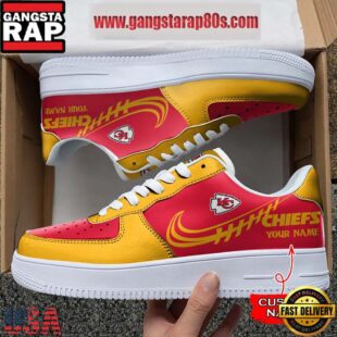 NFL Kansas City Chiefs Unique Design Custom Name Air Force 1 Sneaker Shoes