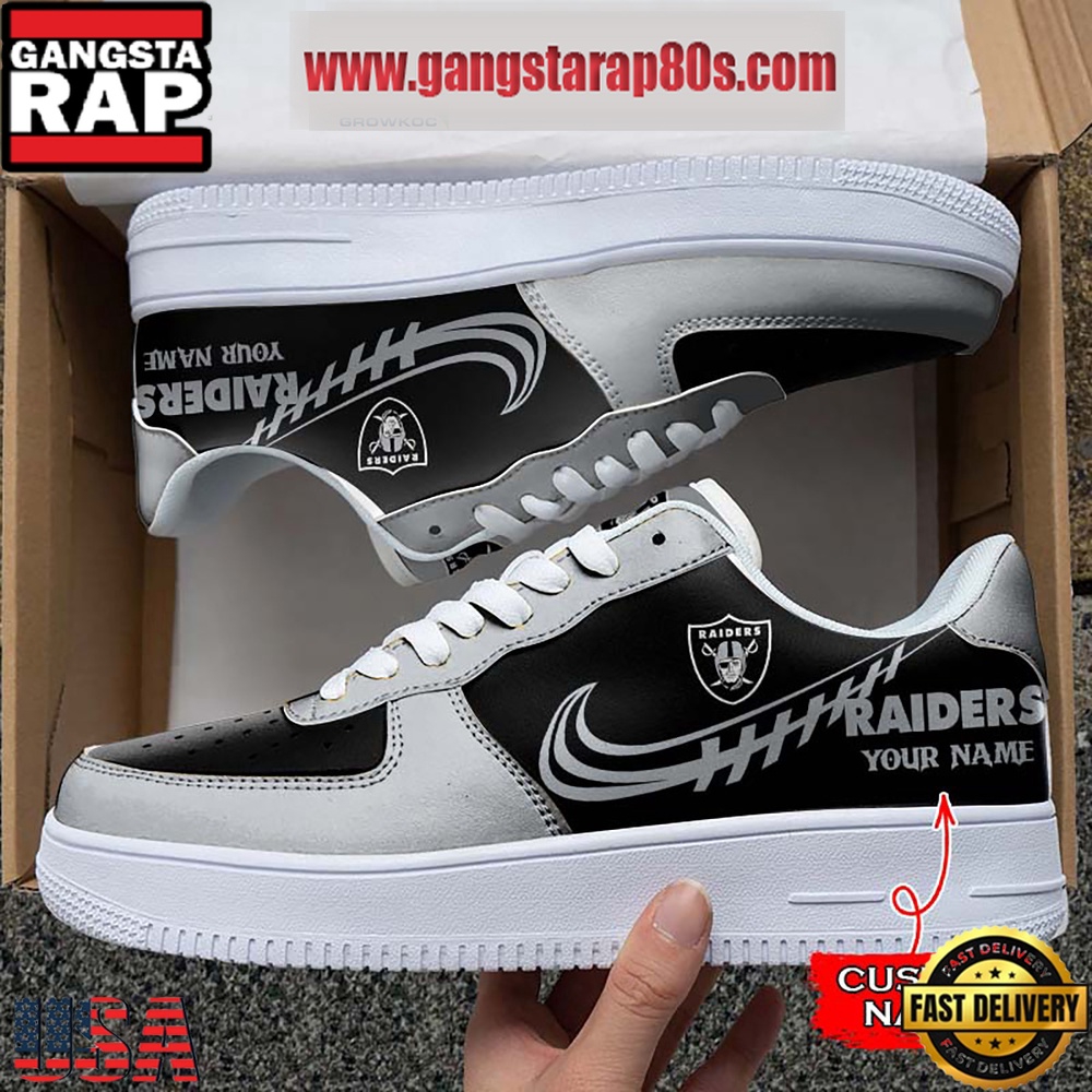 NFL Las Vegas Raiders Unique Design Custom Name Air Force 1 Sneaker Shoes NFL Las Vegas Raiders Unique Design Custom Name Air Force 1 Sneaker Shoes