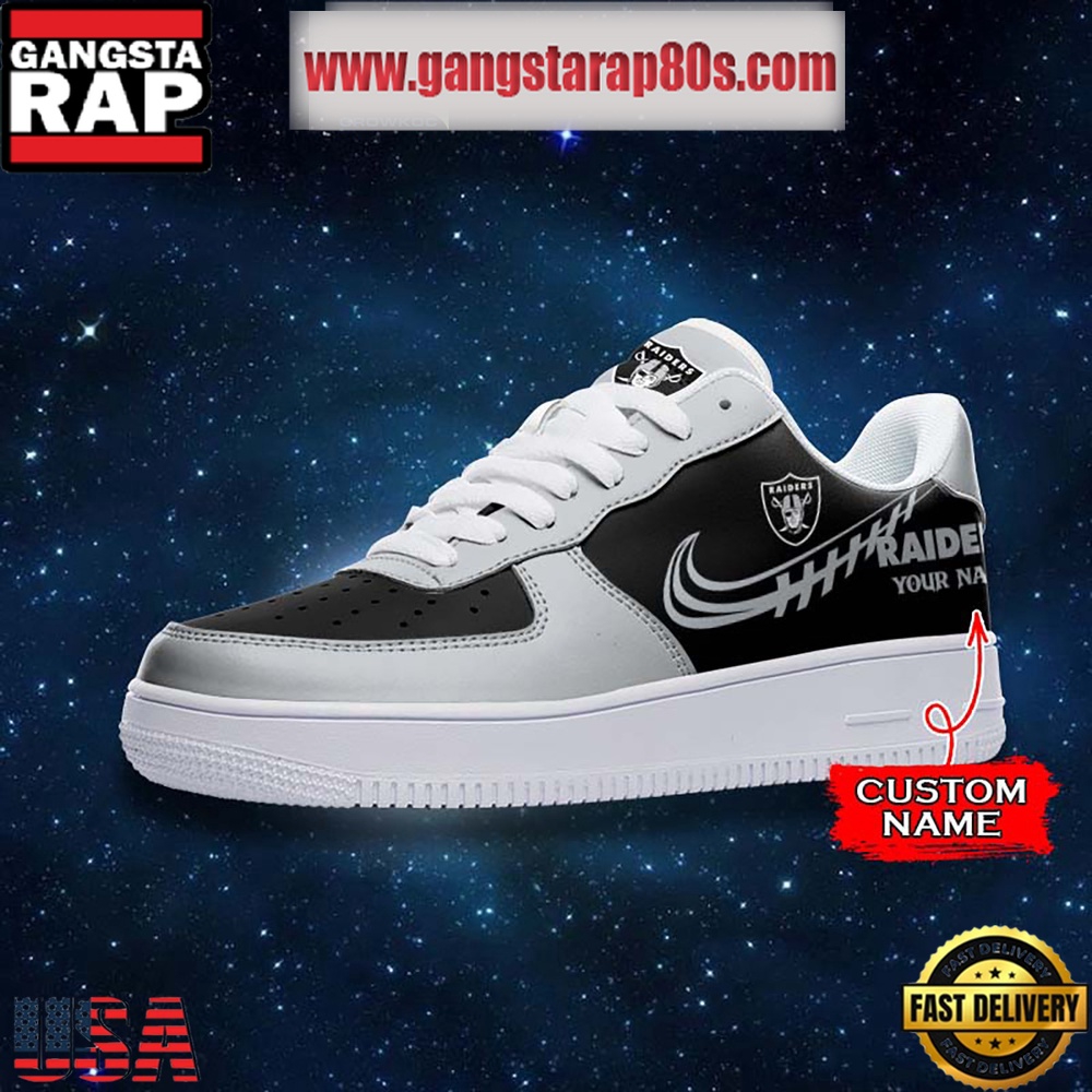 NFL Las Vegas Raiders Unique Design Custom Name Air Force 1 Sneaker Shoes NFL Las Vegas Raiders Unique Design Custom Name Air Force 1 Sneaker Shoes