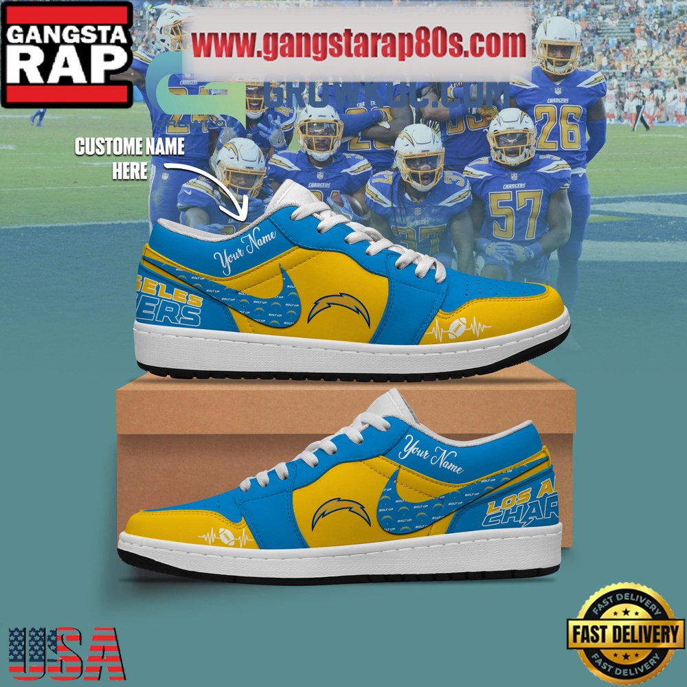 Los Angeles Chargers Personalized Air Jordan 1 Sneakers Shoes Los Angeles Chargers Personalized Air Jordan 1 Sneakers Shoes