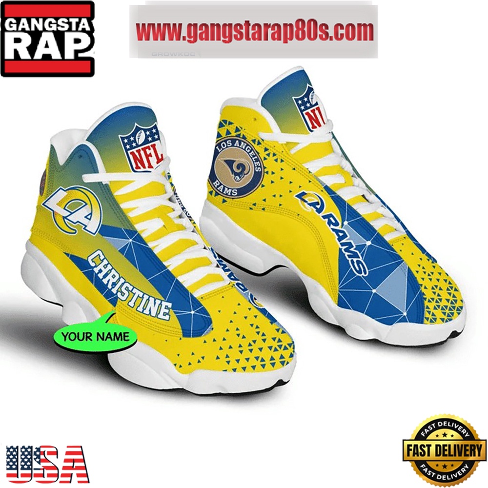 NFL Los Angeles Rams Personalized Air Jordan 13 Sport Shoes NFL Los Angeles Rams Personalized Air Jordan 13 Sport Shoes