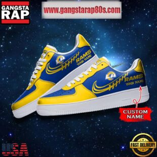 NFL Los Angeles Rams Unique Design Custom Name Air Force 1 Sneaker Shoes