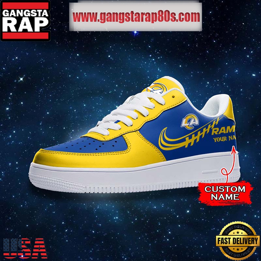 NFL Los Angeles Rams Unique Design Custom Name Air Force 1 Sneaker Shoes NFL Los Angeles Rams Unique Design Custom Name Air Force 1 Sneaker Shoes