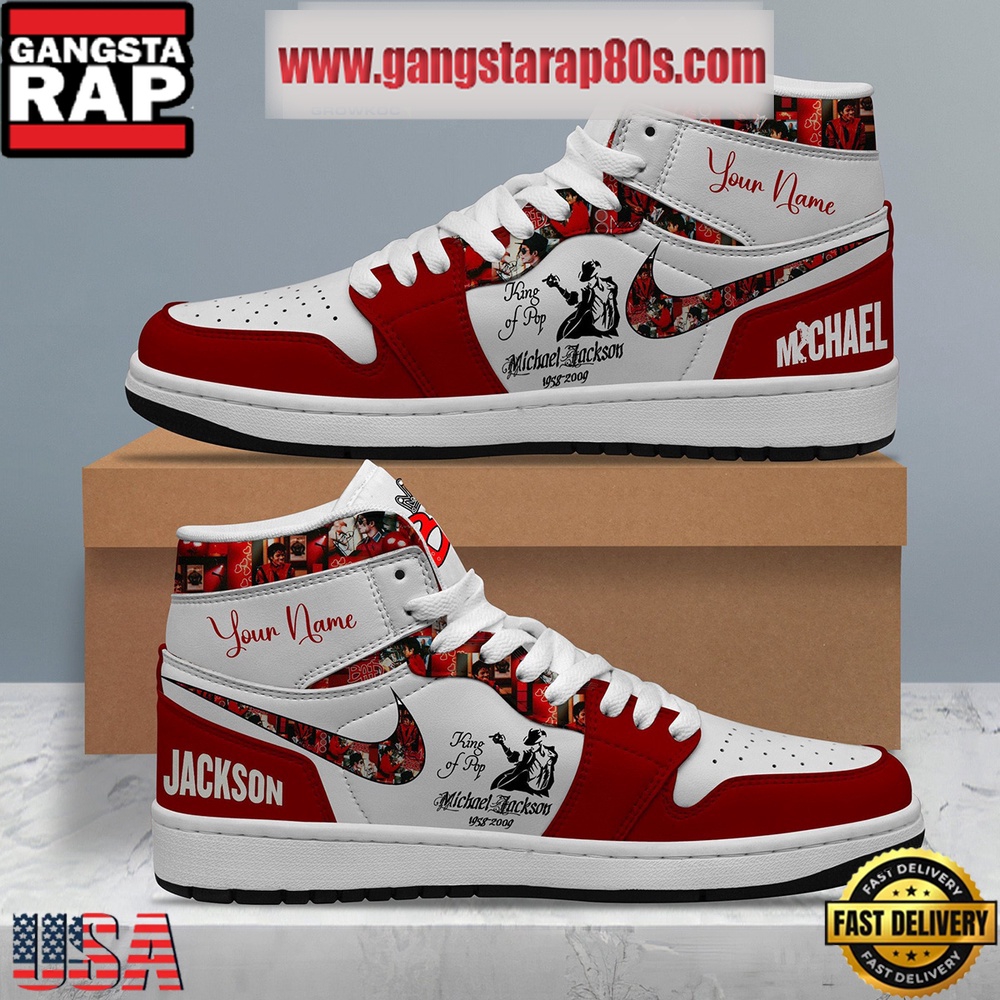 Michael Jackson Fan Love Personalized Air Jordan 1 Sneakers Shoes Michael Jackson Fan Love Personalized Air Jordan 1 Sneakers Shoes