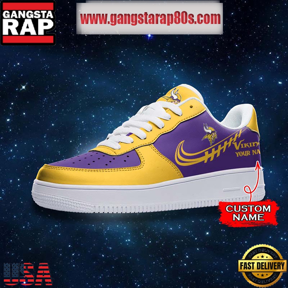 NFL Minnesota Vikings Unique Design Custom Name Air Force 1 Sneaker Shoes NFL Minnesota Vikings Unique Design Custom Name Air Force 1 Sneaker Shoes