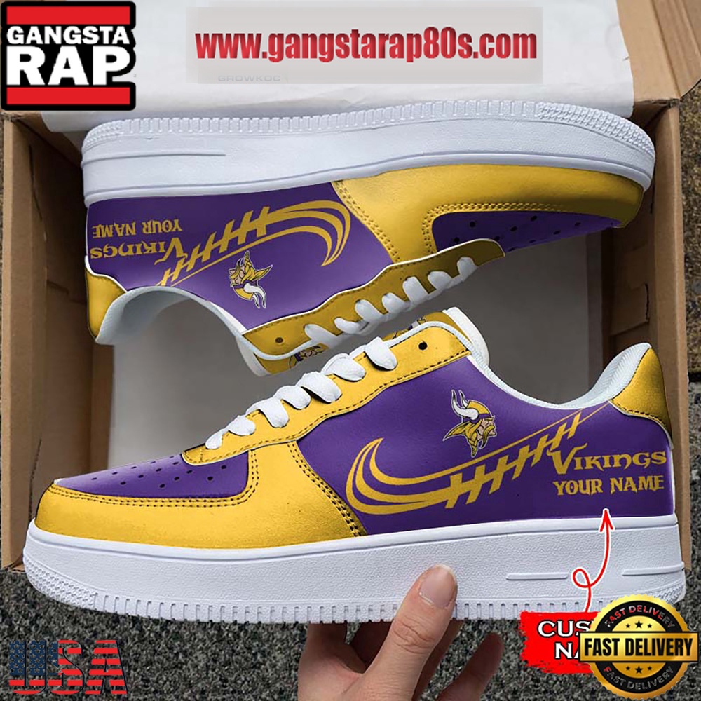 NFL Minnesota Vikings Unique Design Custom Name Air Force 1 Sneaker Shoes NFL Minnesota Vikings Unique Design Custom Name Air Force 1 Sneaker Shoes