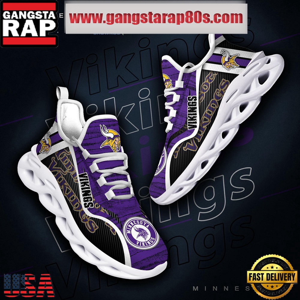 NFL Minnesota Vikings Unique Design Max Soul Shoes Running Sneakers NFL Minnesota Vikings Unique Design Max Soul Shoes Running Sneakers