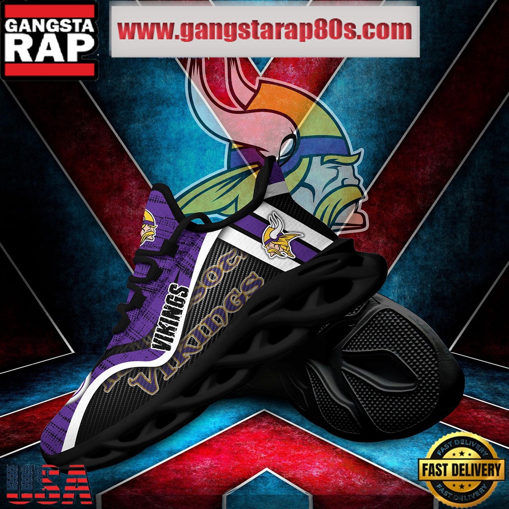 NFL Minnesota Vikings Unique Design Max Soul Shoes Running Sneakers NFL Minnesota Vikings Unique Design Max Soul Shoes Running Sneakers