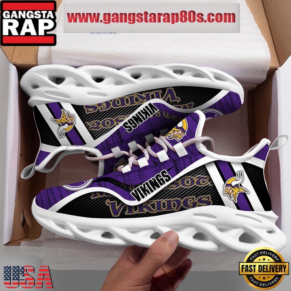NFL Minnesota Vikings Unique Design Max Soul Shoes Running Sneakers NFL Minnesota Vikings Unique Design Max Soul Shoes Running Sneakers
