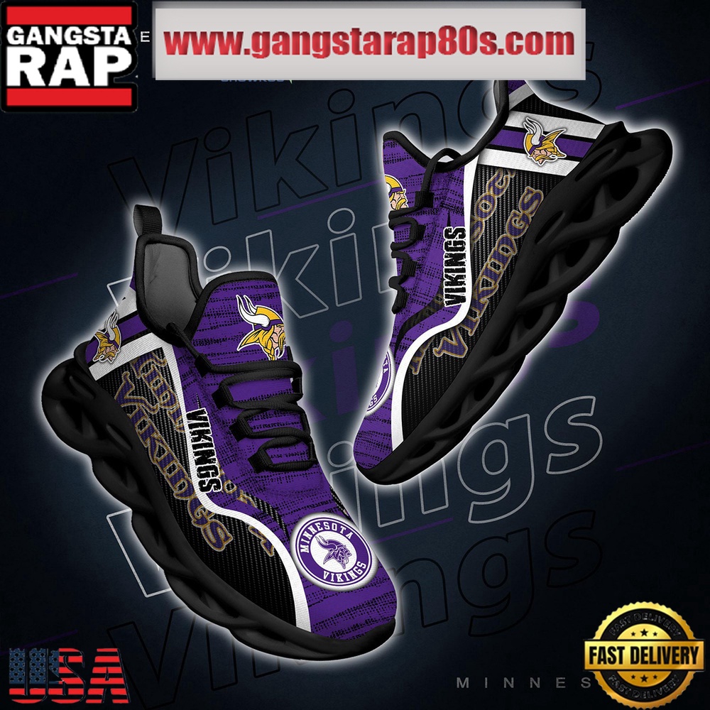 NFL Minnesota Vikings Unique Design Max Soul Shoes Running Sneakers NFL Minnesota Vikings Unique Design Max Soul Shoes Running Sneakers