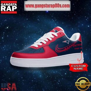 NFL New England Patriots Unique Design Custom Name Air Force 1 Sneaker Shoes