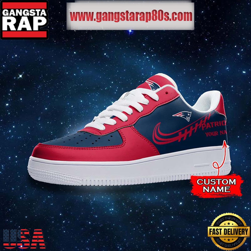 NFL New England Patriots Unique Design Custom Name Air Force 1 Sneaker Shoes NFL New England Patriots Unique Design Custom Name Air Force 1 Sneaker Shoes