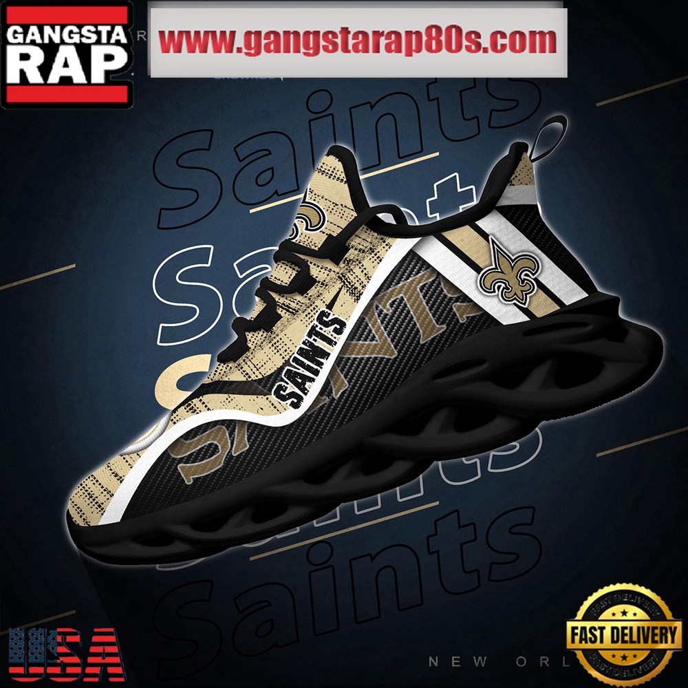 NFL New Orleans Saints Unique Design Max Soul Shoes Running Sneakers NFL New Orleans Saints Unique Design Max Soul Shoes Running Sneakers