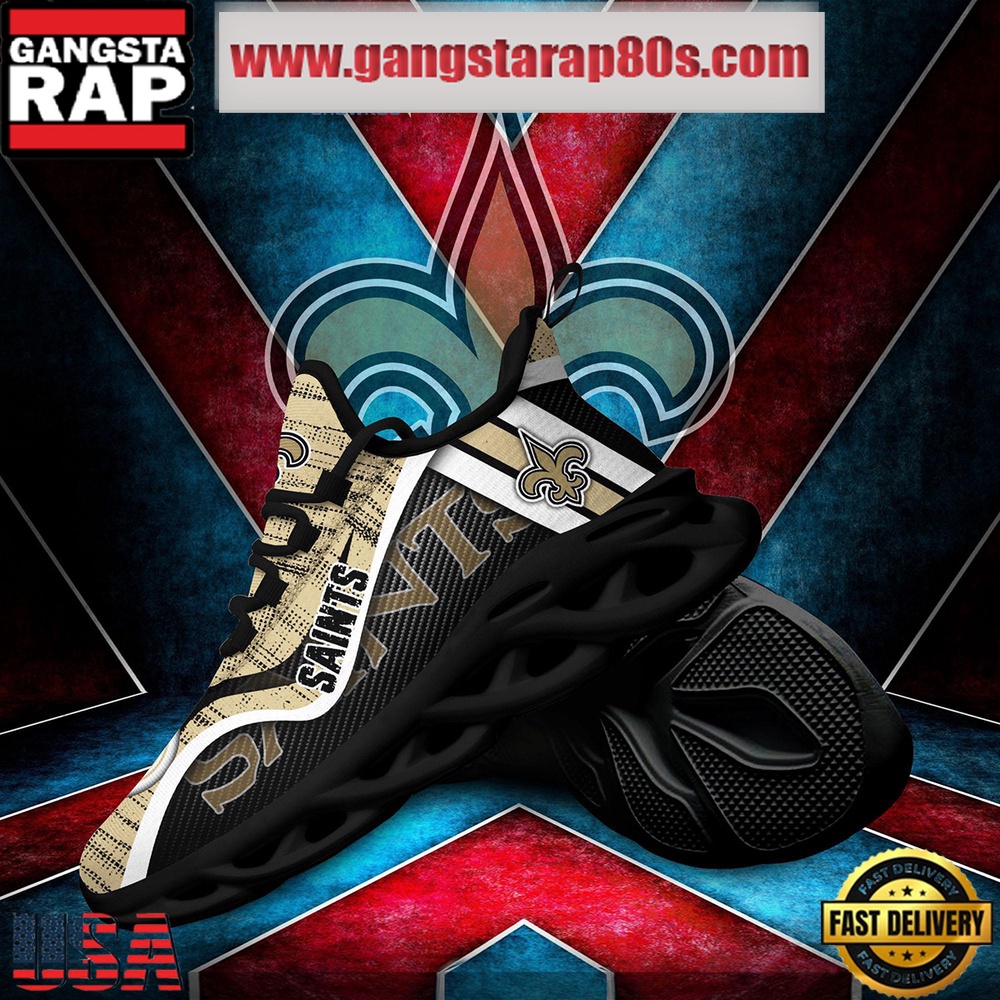 NFL New Orleans Saints Unique Design Max Soul Shoes Running Sneakers NFL New Orleans Saints Unique Design Max Soul Shoes Running Sneakers