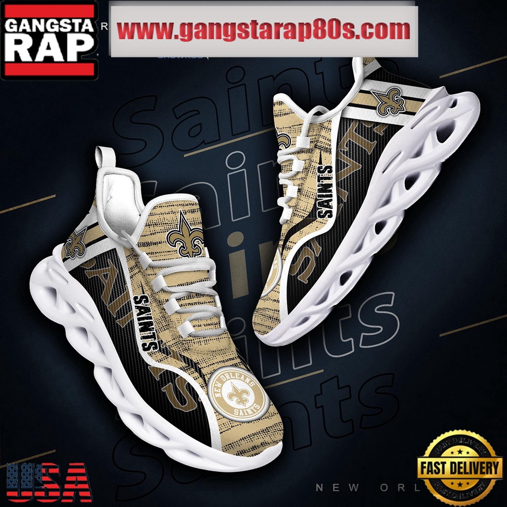 NFL New Orleans Saints Unique Design Max Soul Shoes Running Sneakers NFL New Orleans Saints Unique Design Max Soul Shoes Running Sneakers