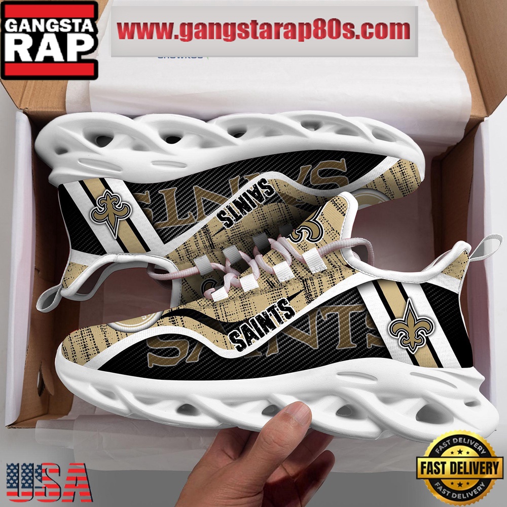 NFL New Orleans Saints Unique Design Max Soul Shoes Running Sneakers NFL New Orleans Saints Unique Design Max Soul Shoes Running Sneakers
