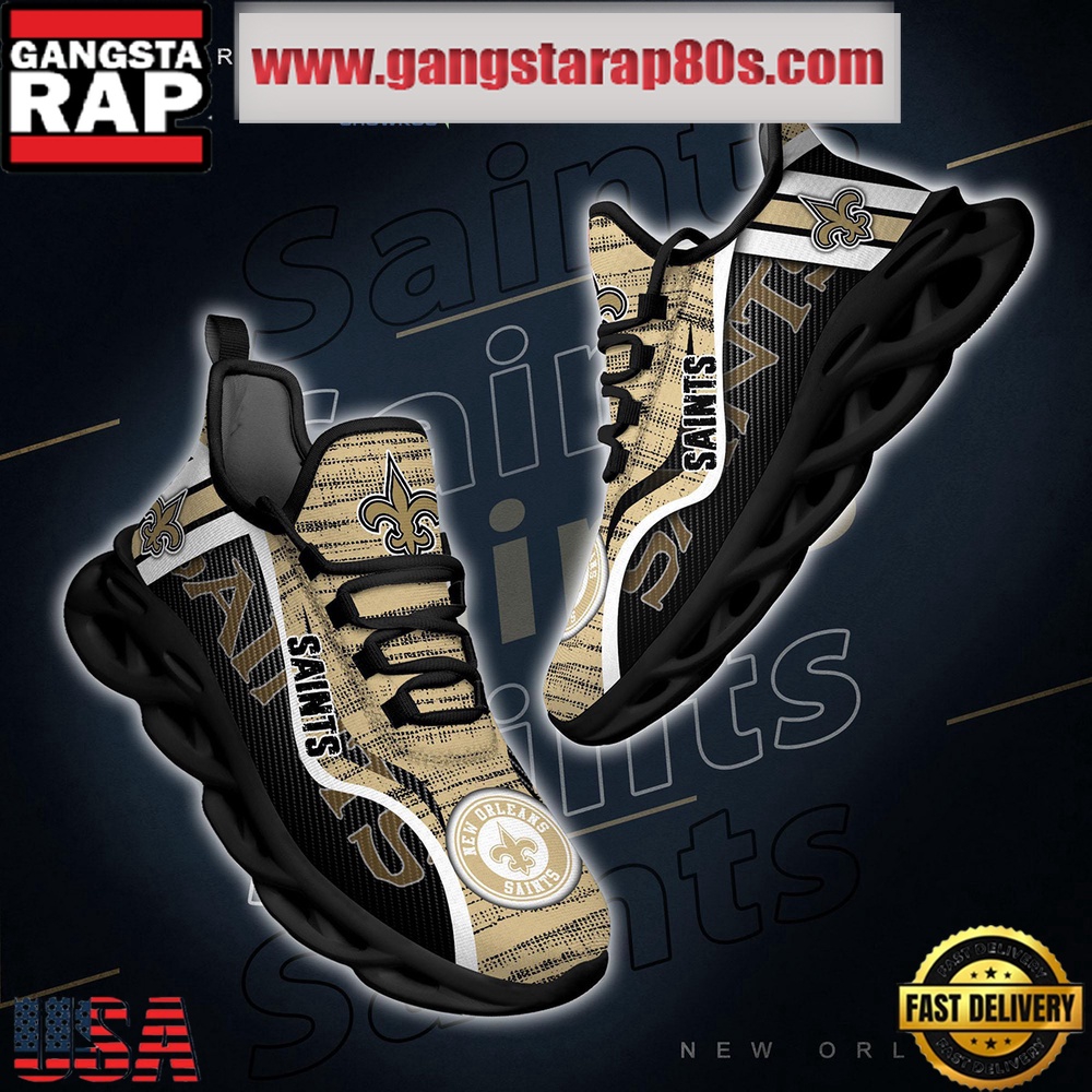 NFL New Orleans Saints Unique Design Max Soul Shoes Running Sneakers NFL New Orleans Saints Unique Design Max Soul Shoes Running Sneakers