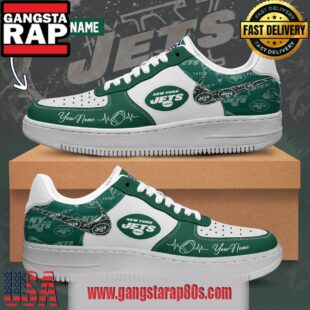 NFL New York Jets Custom Name Air Force 1 Running Sneakers Shoes