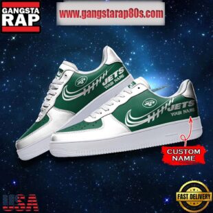 NFL New York Jets Unique Design Custom Name Air Force 1 Sneaker Shoes