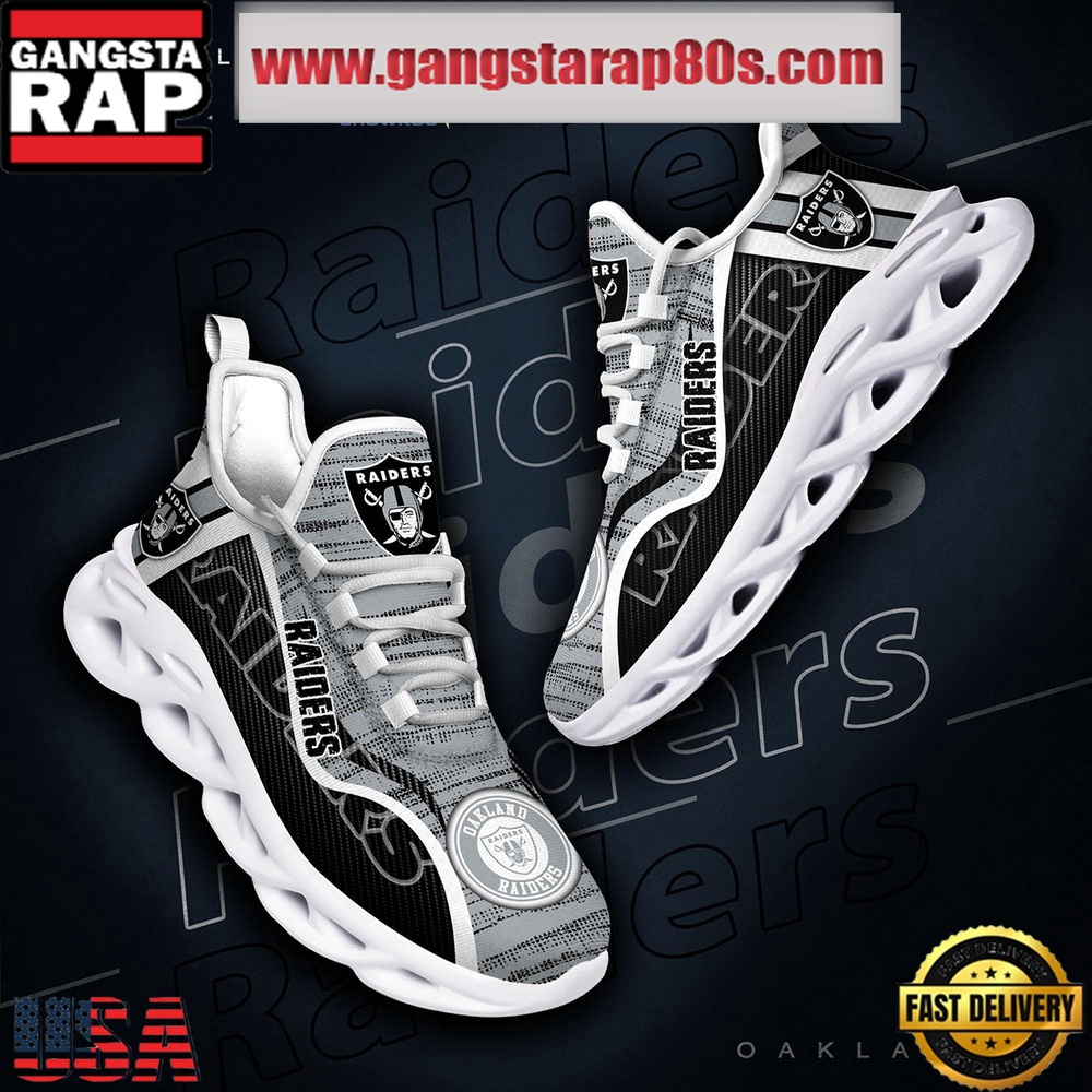 NFL Oakland Raiders Unique Design Max Soul Shoes Running Sneakers NFL Oakland Raiders Unique Design Max Soul Shoes Running Sneakers