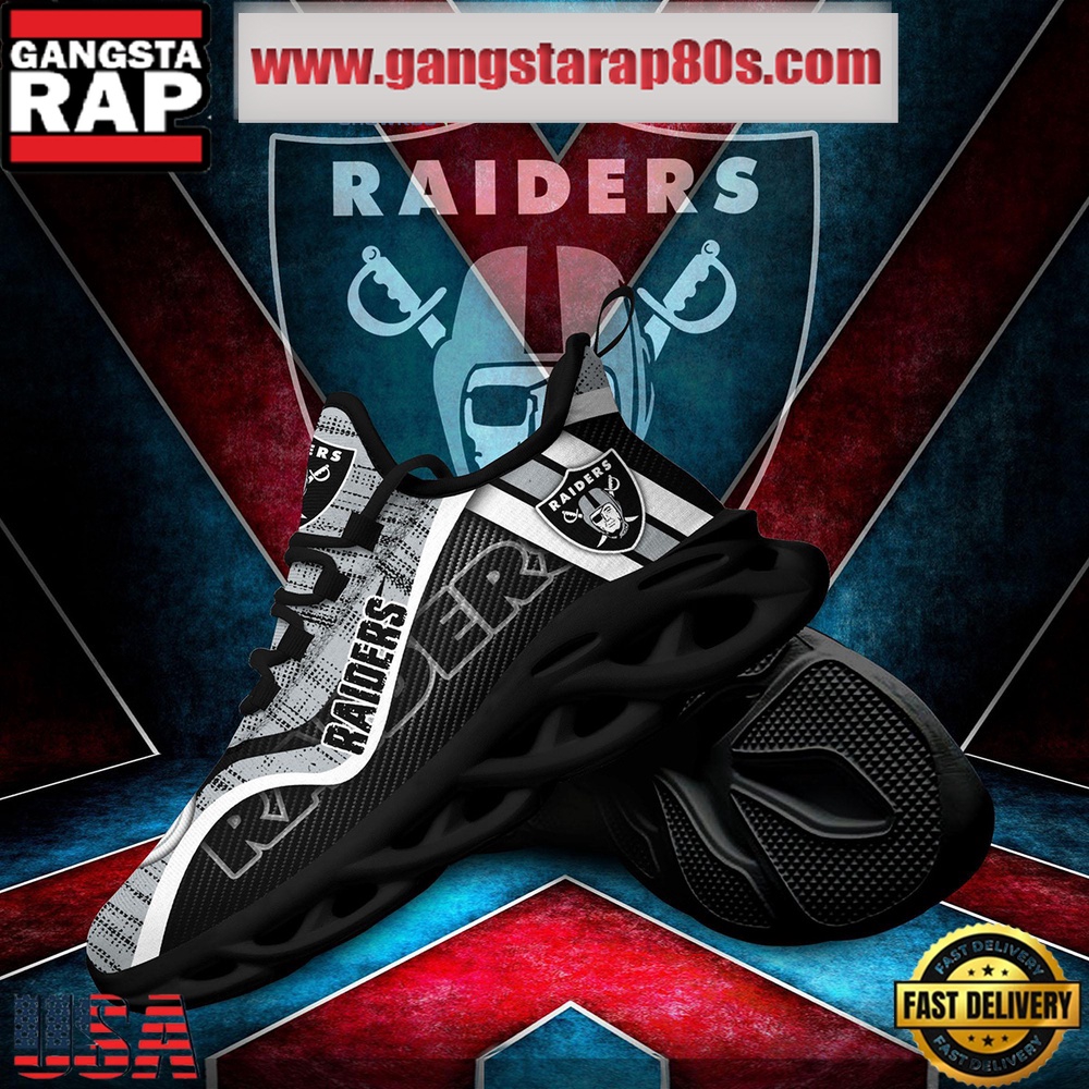 NFL Oakland Raiders Unique Design Max Soul Shoes Running Sneakers NFL Oakland Raiders Unique Design Max Soul Shoes Running Sneakers