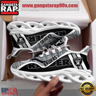 NFL Oakland Raiders Unique Design Max Soul Shoes Running Sneakers