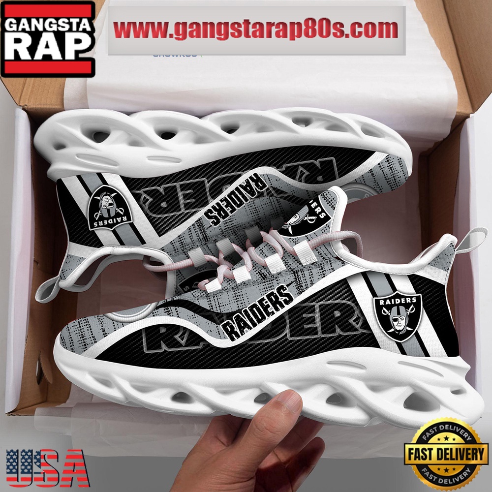 NFL Oakland Raiders Unique Design Max Soul Shoes Running Sneakers NFL Oakland Raiders Unique Design Max Soul Shoes Running Sneakers