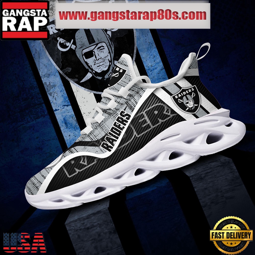 NFL Oakland Raiders Unique Design Max Soul Shoes Running Sneakers NFL Oakland Raiders Unique Design Max Soul Shoes Running Sneakers