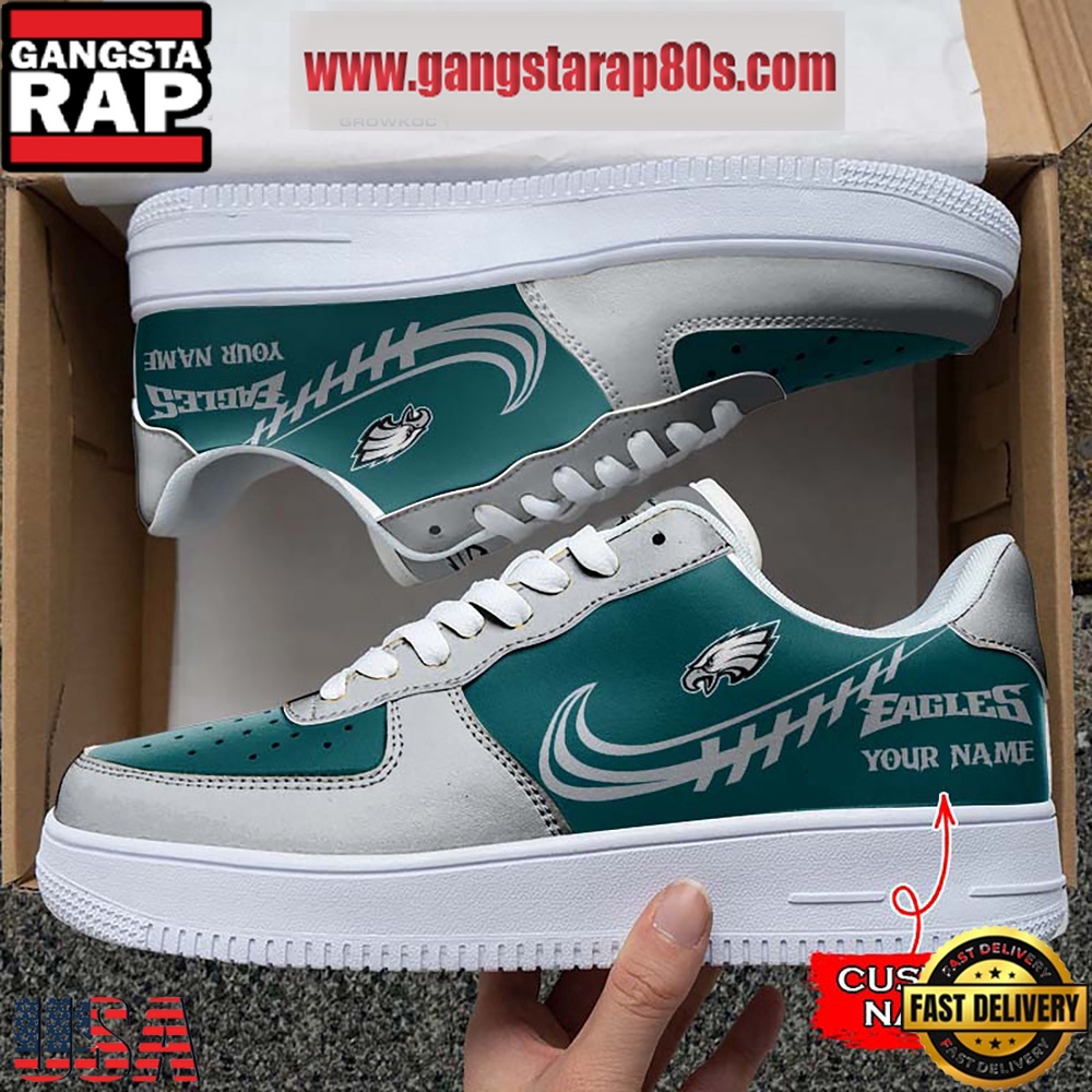 NFL Philadelphia Eagles Unique Design Custom Name Air Force 1 Sneaker Shoes NFL Philadelphia Eagles Unique Design Custom Name Air Force 1 Sneaker Shoes