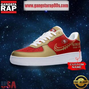 NFL San Francisco 49ers Unique Design Custom Name Air Force 1 Sneaker Shoes