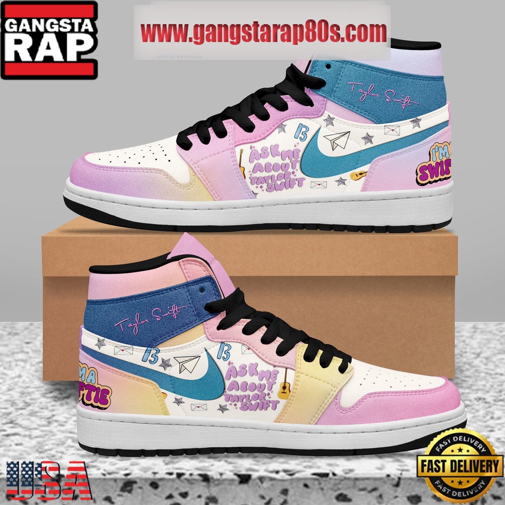 Taylor Swift Ask Me About Taylor Swift Black Design Air Jordan 1 Sneakers Shoes Taylor Swift Ask Me About Taylor Swift Black Design Air Jordan 1 Sneakers Shoes